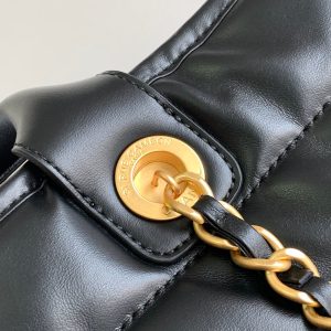 CC LARGE DEAUVILLE TOTE BAG 38CM BLACK CALFSKIN GHW