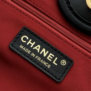 CC LARGE DEAUVILLE TOTE BAG 38CM BLACK CALFSKIN GHW