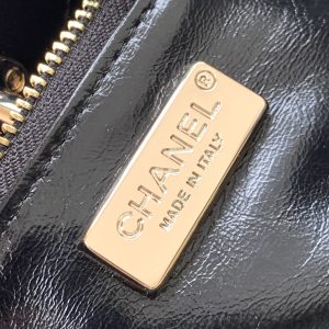 cc 24s31 mini shopping bag 22cm black lambskin gold hardware