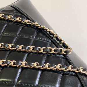 cc 24s31 mini shopping bag 22cm black lambskin gold hardware