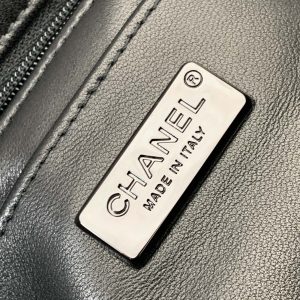 flap bag medium 25 black grey sequin silver hardware