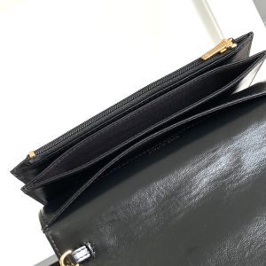 CC MINI 18 BAG IN BLACK CALFSKIN WITH GOLD HARDWARE