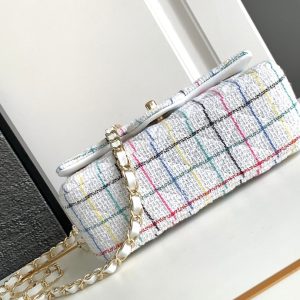 CC MEDIUM 25 FLAP BAG IN WHITE WOOL TWEED