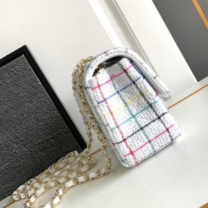 CC MEDIUM 20 FLAP BAG IN WHITE WOOL TWEED