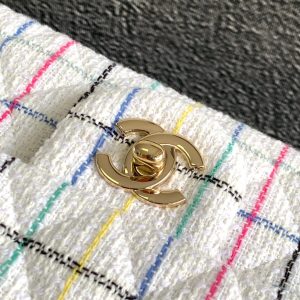 CC MEDIUM 20 FLAP BAG IN WHITE WOOL TWEED