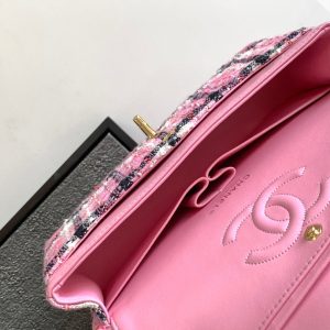 CC MINI 20 CLASSIC BAG IN LIGHT PINK MIX BLACK WOOL TWEED