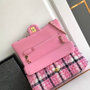 CC MEDIUM 25 CLASSIC BAG IN LIGHT PINK MIX BLACK WOOL TWEED