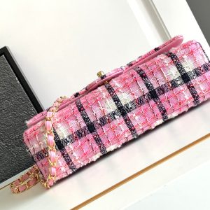 CC MINI 20 CLASSIC BAG IN LIGHT PINK MIX BLACK WOOL TWEED