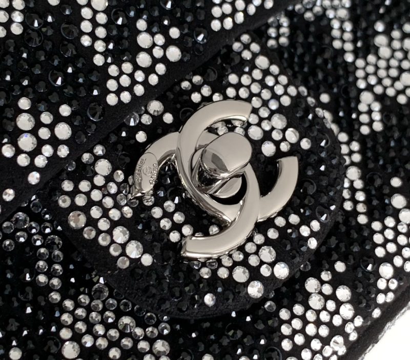 CC 21 EVENING BAG IN BLACK MIX SILVER CALFSKIN