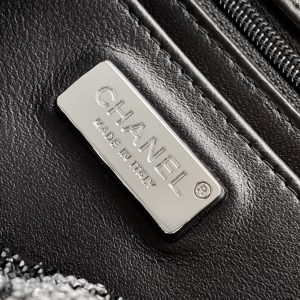 CC 21 EVENING BAG IN BLACK MIX SILVER CALFSKIN