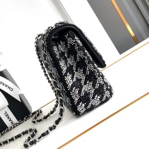 CC 21 EVENING BAG IN BLACK MIX SILVER CALFSKIN