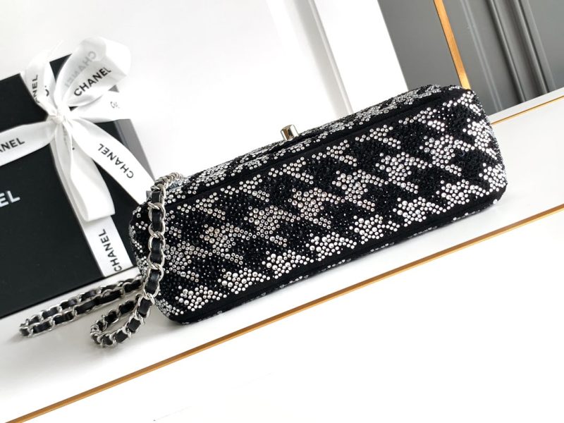 CC 21 EVENING BAG IN BLACK MIX SILVER CALFSKIN