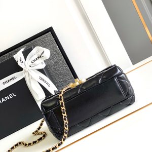 CC MINI 20 FLAP BAG IN BLACK LAMBSKIN GOLD HARDWARE