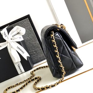 CC MINI 20 FLAP BAG IN BLACK LAMBSKIN GOLD HARDWARE