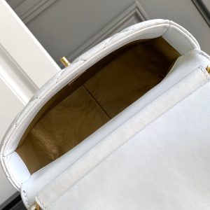 CC MINI 20 FLAP BAG IN WHITE LAMBSKIN GOLD HARDWARE