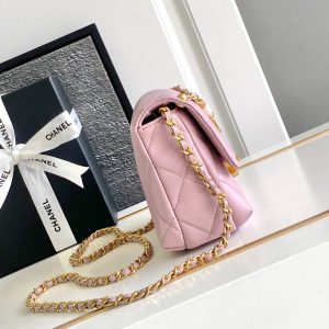 CC MINI 20 FLAP BAG IN LIGHT PINK LAMBSKIN GOLD HARDWARE