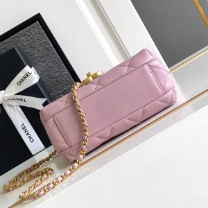 CC MINI 20 FLAP BAG IN LIGHT PINK LAMBSKIN GOLD HARDWARE