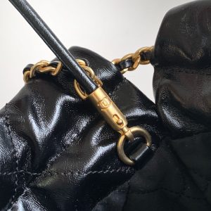 24a cc 22 hobo bag 20cm black lambskin pearl gold hardware