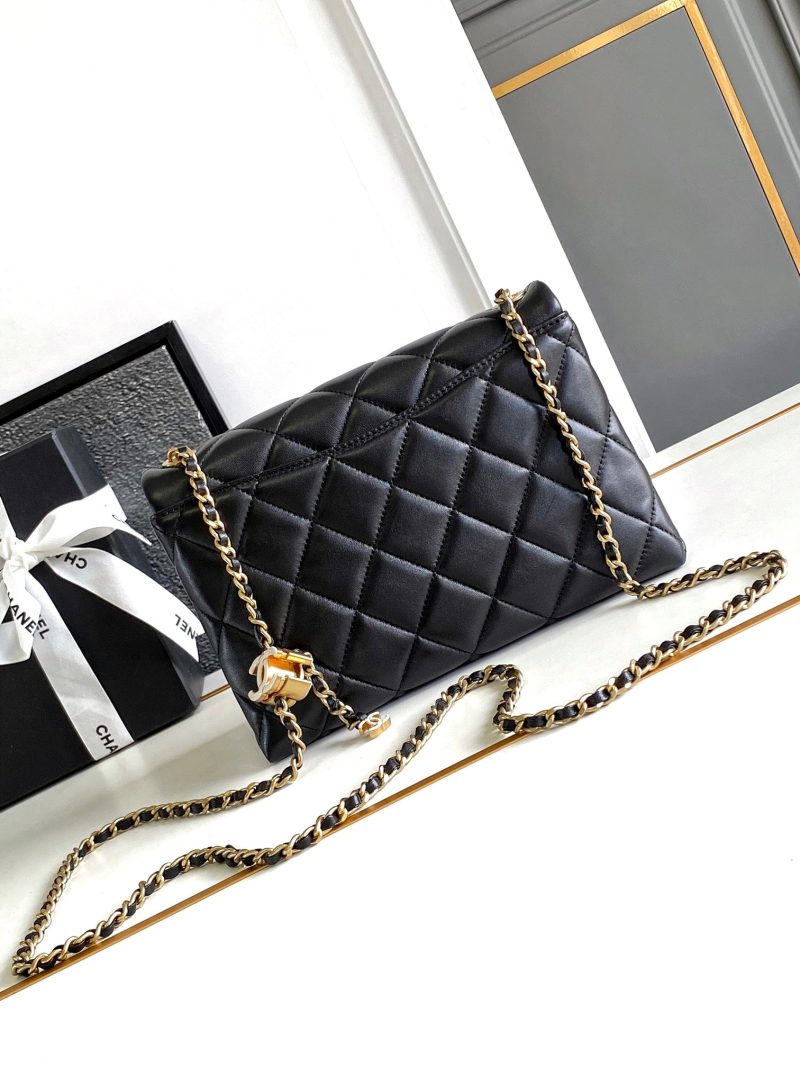 CC MINI 22 HANDBAG IN BLACK CALFSKIN GOLD HARDWARE