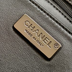 CC 24a Flap Bag 20cm Sequin Satin Black Hardware