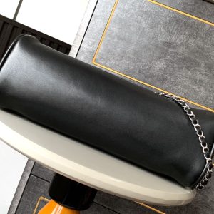 CC Vintage Hobo Bag 40cm Black Lambskin Silver Hardware