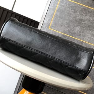 CC Vintage Hobo Bag 30cm Black Lambskin Silver Hardware