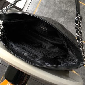 CC Vintage Hobo Bag 30cm Black Lambskin Silver Hardware