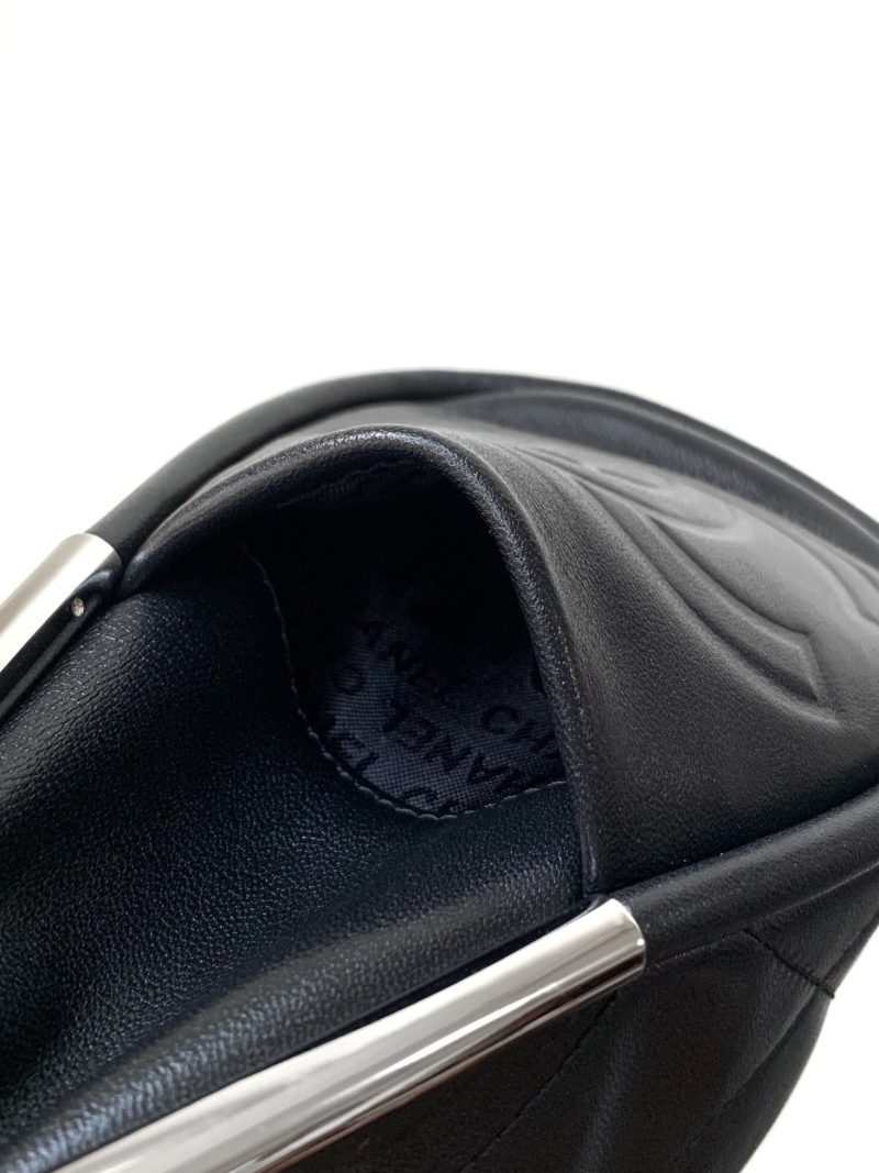 CC Vintage Hobo Bag 30cm Black Lambskin Silver Hardware