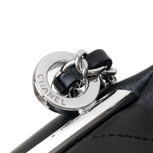 CC Vintage Hobo Bag 30cm Black Lambskin Silver Hardware