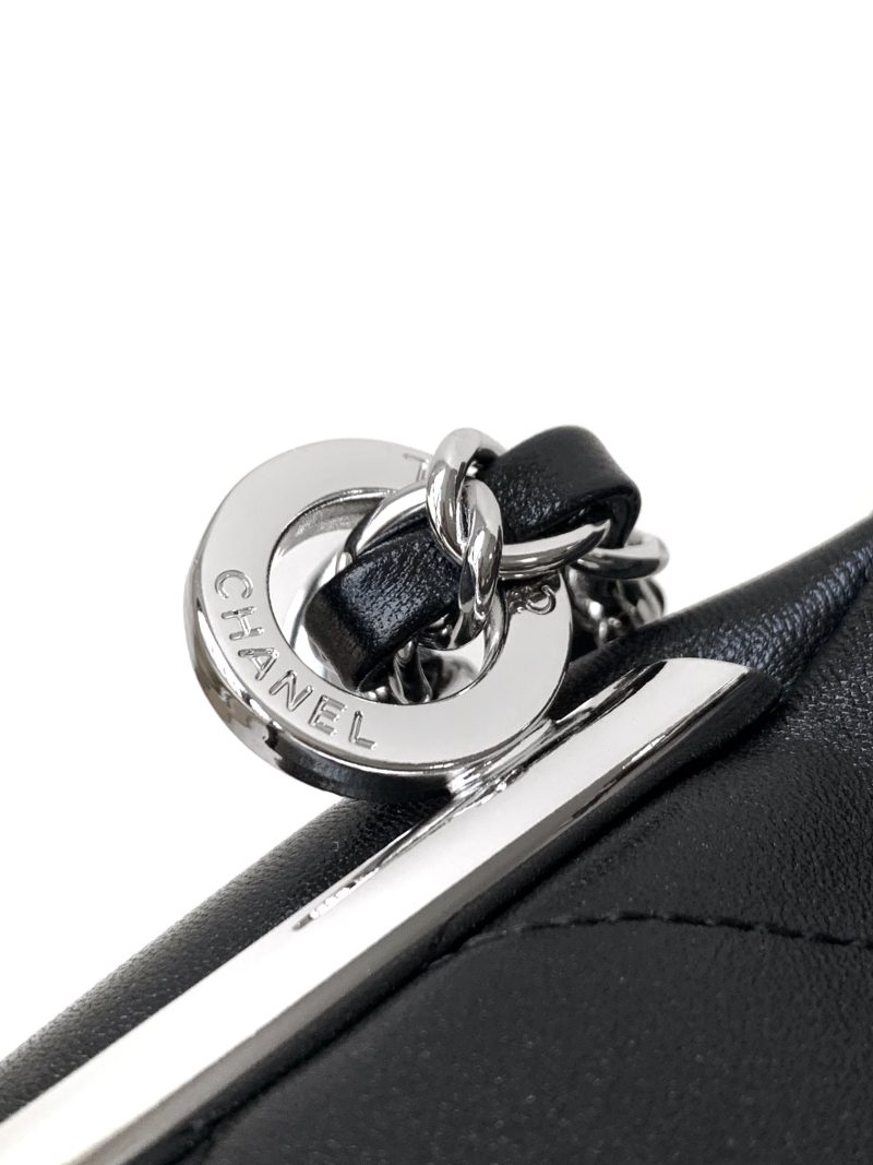 CC Vintage Hobo Bag 30cm Black Lambskin Silver Hardware