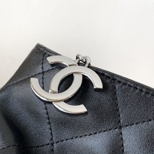 CC Vintage Hobo Bag 30cm Black Lambskin Silver Hardware