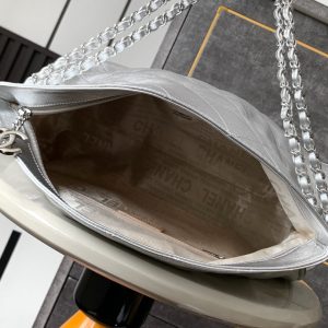 img_d0c94e6f_20241016_i1729083005_250_0_jpg CC Vintage Hobo Bag 40cm Silver Metalic Lambskin Silver Hardware