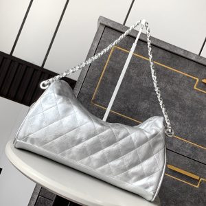 img_d0c94e6f_20241016_i1729083005_7753_0_jpg CC Vintage Hobo Bag 40cm Silver Metalic Lambskin Silver Hardware