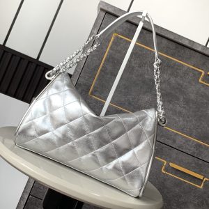 img_d0c94e6f_20241016_i1729083020_8044_0_jpg CC Vintage Hobo Bag 30cm Silver Metalic Lambskin Silver Hardware