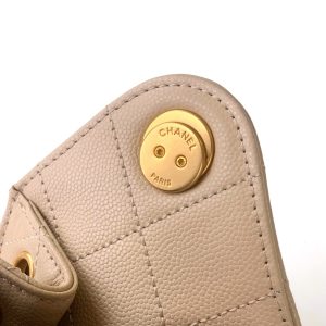 CC 25C Hobo Bags 20cm Beige Grained Calfskin