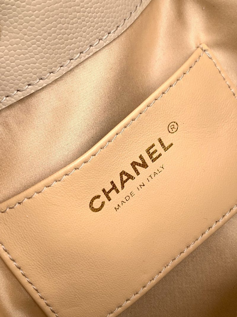 CC 25C Hobo Bags 20cm Beige Grained Calfskin