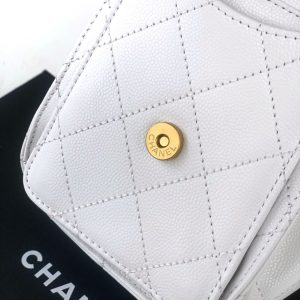 CC 25C Hobo Bags 20cm White Grained Calfskin