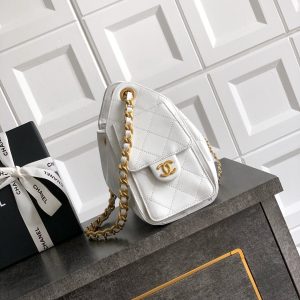 CC 25C Hobo Bags 20cm White Grained Calfskin