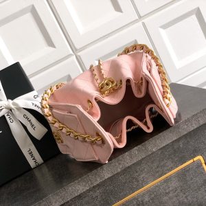 CC 25C Hobo Bags 20cm Light Pink Grained Calfskin