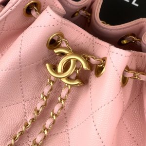 CC 25C Hobo Bags 20cm Light Pink Grained Calfskin