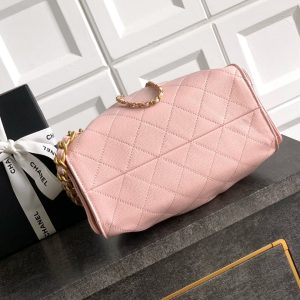 CC 25C Hobo Bags 20cm Light Pink Grained Calfskin
