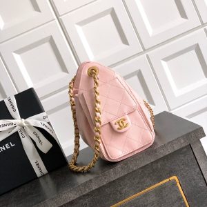 CC 25C Hobo Bags 20cm Light Pink Grained Calfskin