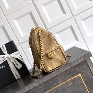 CC 25C Hobo Bags 20cm Bronze Metalic Grained Calfskin