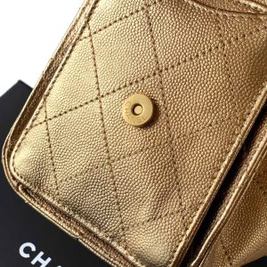 CC 25C Hobo Bags 20cm Bronze Metalic Grained Calfskin