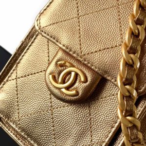 CC 25C Hobo Bags 20cm Bronze Metalic Grained Calfskin