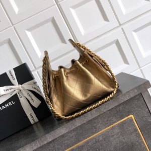 CC 25C Hobo Bags 20cm Bronze Metalic Grained Calfskin