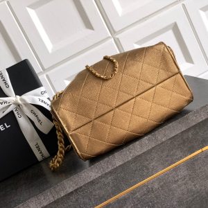 CC 25C Hobo Bags 20cm Bronze Metalic Grained Calfskin