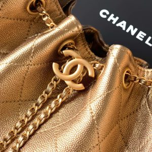 CC 25C Hobo Bags 20cm Bronze Metalic Grained Calfskin