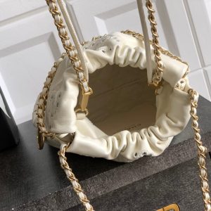 CC 25S Hobo Bag 18.5cm Cream Calfskin Gold Hardware
