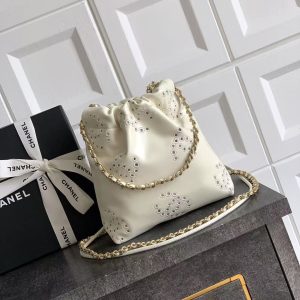 CC 25S Hobo Bag 18.5cm Cream Calfskin Gold Hardware